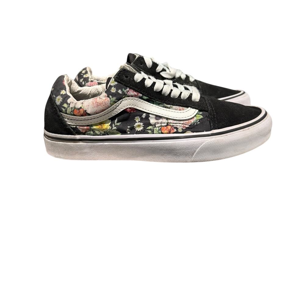 VANS Old Skool Shabby Garden Floral Canvas Suede Leather Women’s Sneakers Size 8 - Picture 2 of 9